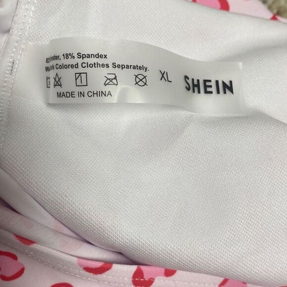 Shein Leopard Print Criss Cross One Piece Swimsuit Size XL NEW - Picture 5 of 8